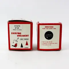 Vintage Chirping Ornament Pair Boxed Novelty Holiday Decorations