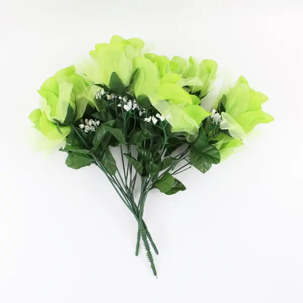 Lot of 3 Green Artificial Foliage Bouquets Faux Floral Decor