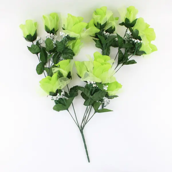 Lot of 3 Green Artificial Foliage Bouquets Faux Floral Decor