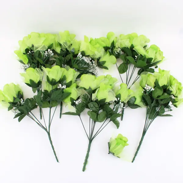Lot of 6 Green Artificial Foliage Bouquets Faux Floral Decor