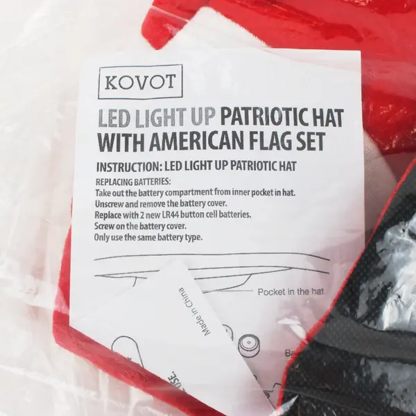 KOVOT LED Light Up American Flag Patriotic Hat Size L