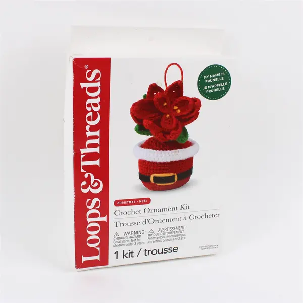 Loops & Threads Poinsettia Crochet Ornament Kit