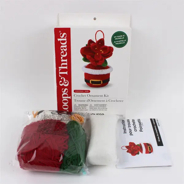 Loops & Threads Poinsettia Crochet Ornament Kit