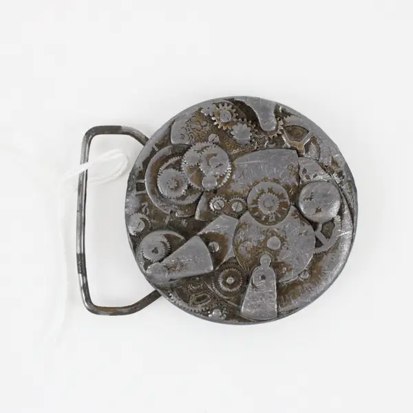 Steampunk Watch Belt Buckle Ornate Gear Mechanical Details