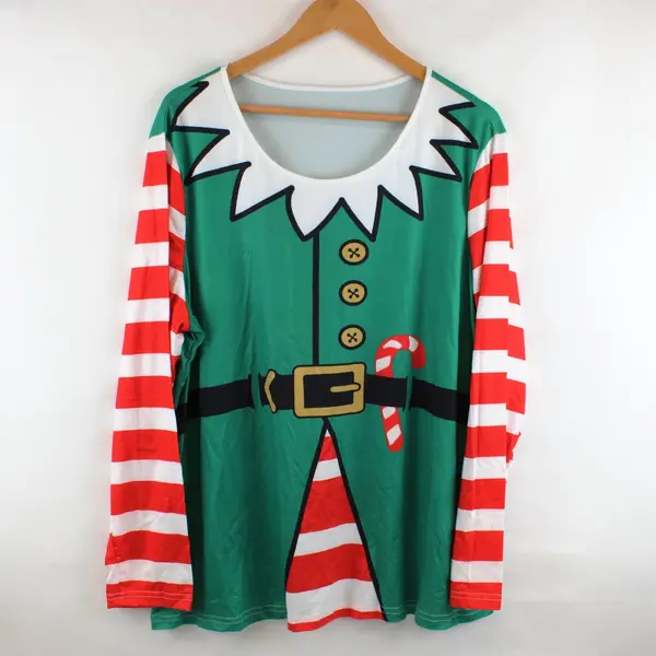 Elf Costume 2X Unisex Top Pants Hat Shoe Covers 4-Piece Set