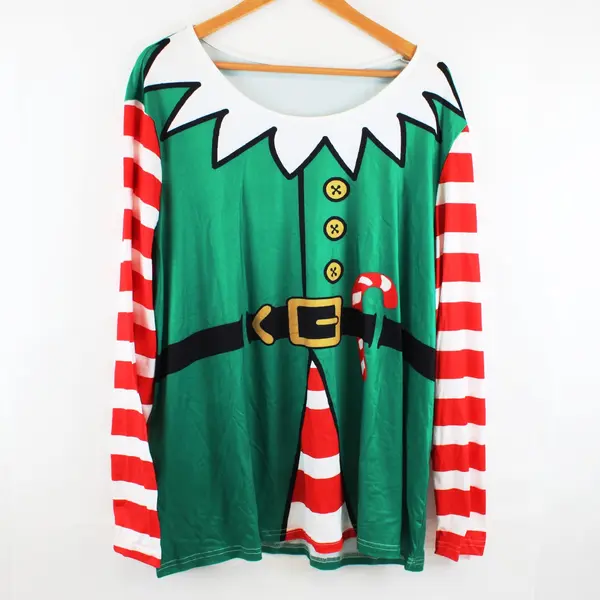 Women's Elf Costume Size 4XL Top Pants Hat Pre-Owned