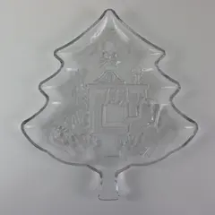 Studio Nova Christmas Day Glass Tree Platter Fireplace 13 Inch