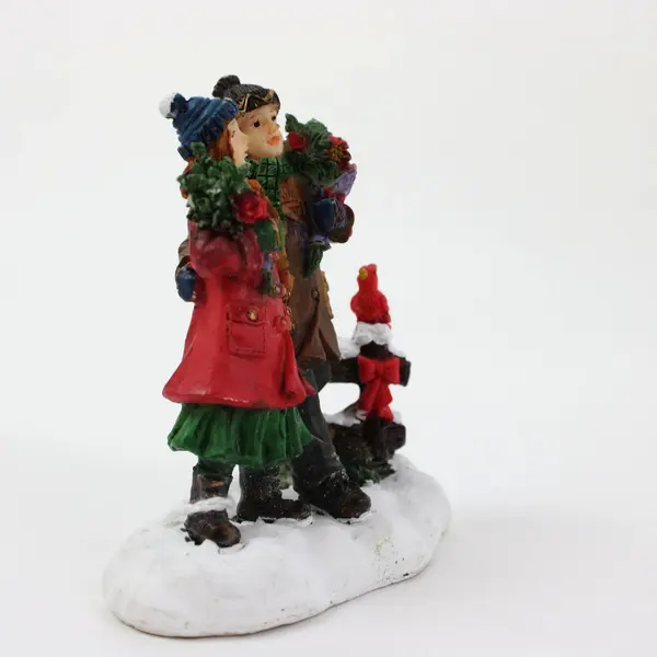 Department 56 Christmas Village Carolers Figurine Two Figures Snowy Base