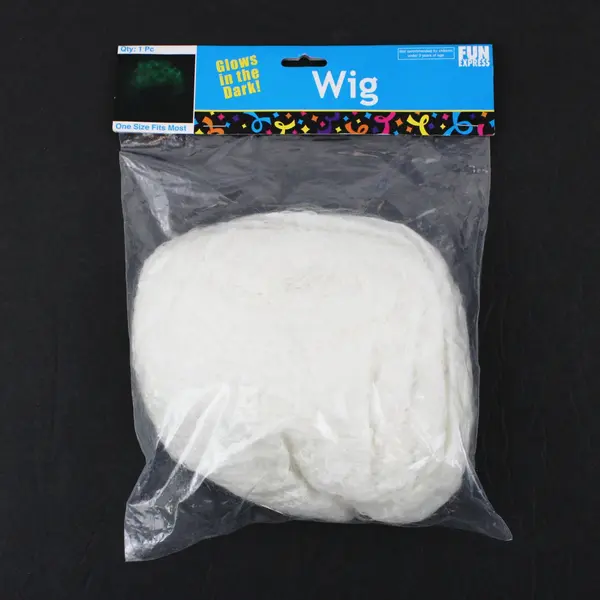 Fun Express White Glow in the Dark Wig 85/4553 Costume Accessory