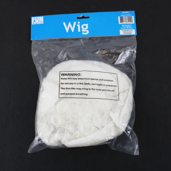 Fun Express White Glow in the Dark Wig 85/4553 Costume Accessory