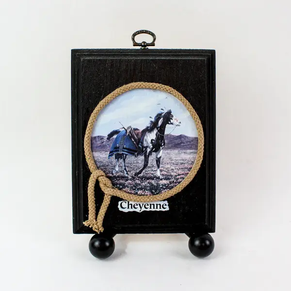 Cheyenne Horse Cowboy Rope Wall Plaque