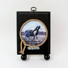 Cheyenne Horse Cowboy Rope Wall Plaque