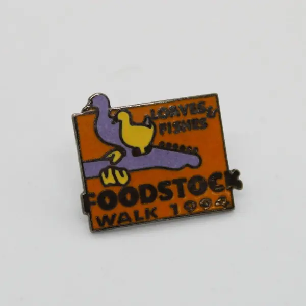 Foodstock Walk 1994 Loaves & Fishes Enamel Lapel Pinback