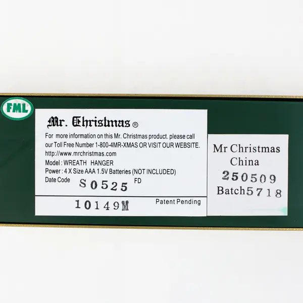 Lot of 2 Mr. Christmas 10149M Musical Wreath Door Hangers Battery Operated