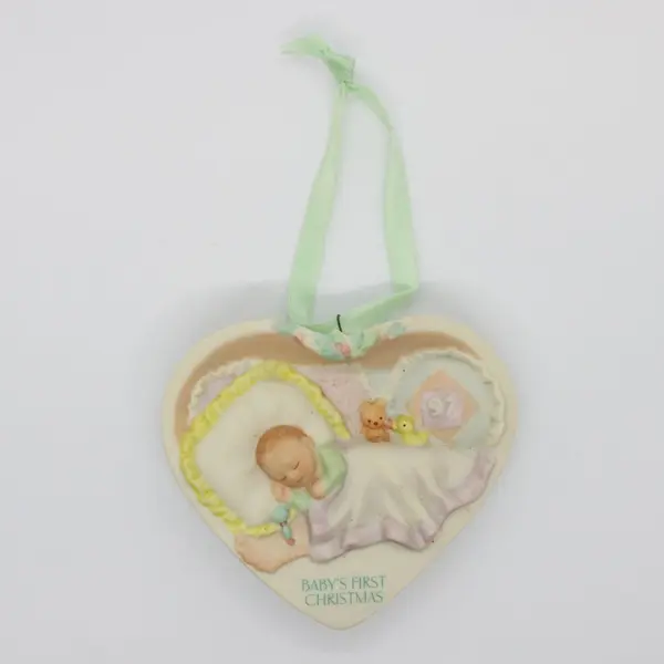 1997 Hallmark Baby's First Christmas Porcelain Heart Ornament
