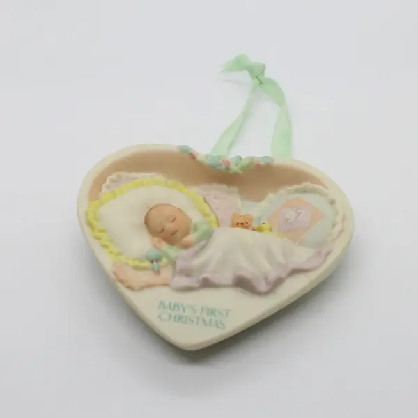 1997 Hallmark Baby's First Christmas Porcelain Heart Ornament
