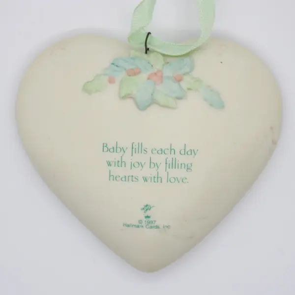 1997 Hallmark Baby's First Christmas Porcelain Heart Ornament