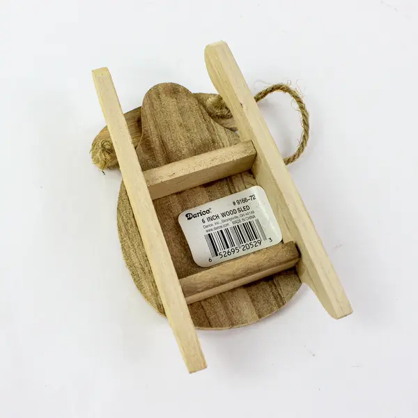 Darice 6 Inch Unfinished Wooden Sleigh 9166-72 DIY Craft Decor
