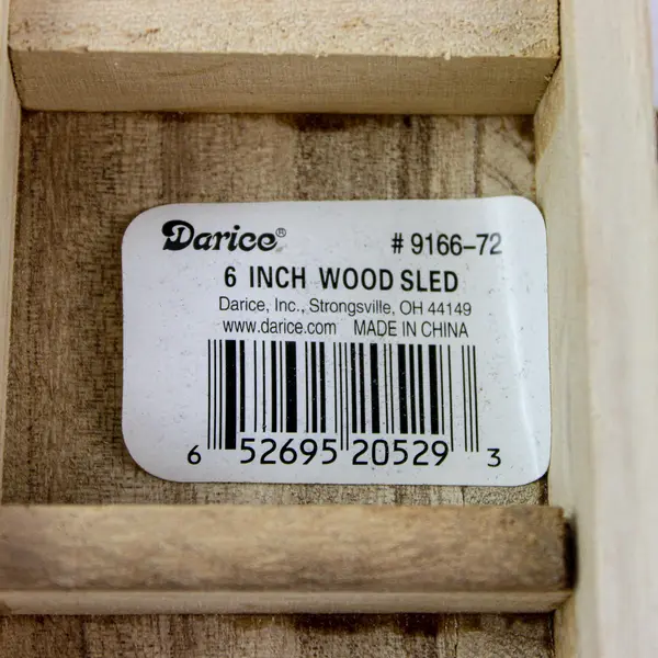Darice 6 Inch Unfinished Wooden Sleigh 9166-72 DIY Craft Decor