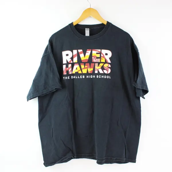 Gildan River Hawks The Dalles High School T-Shirt Black 2XL