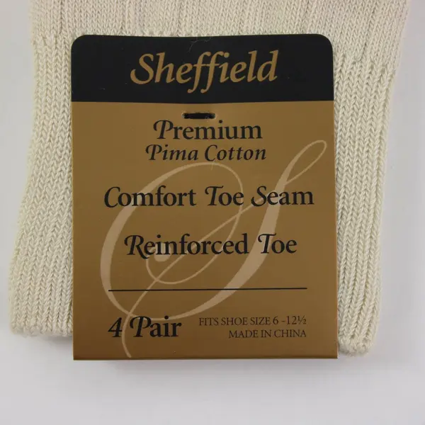Gold Toe Sheffield Men's Crew Socks Beige Comfort Toe Seam 6-12.5