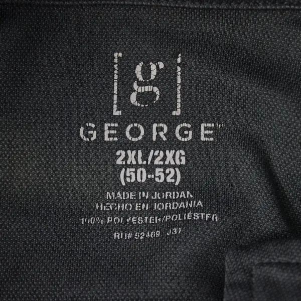 George Men's Gray Mock Neck Stand Collar Short Sleeve Shirt 2XL