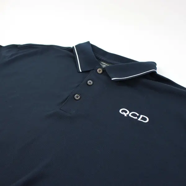 Nike Golf Men's XXL Dri-Fit Navy Blue Polo Shirt Short Sleeve Embroidered "QCD"