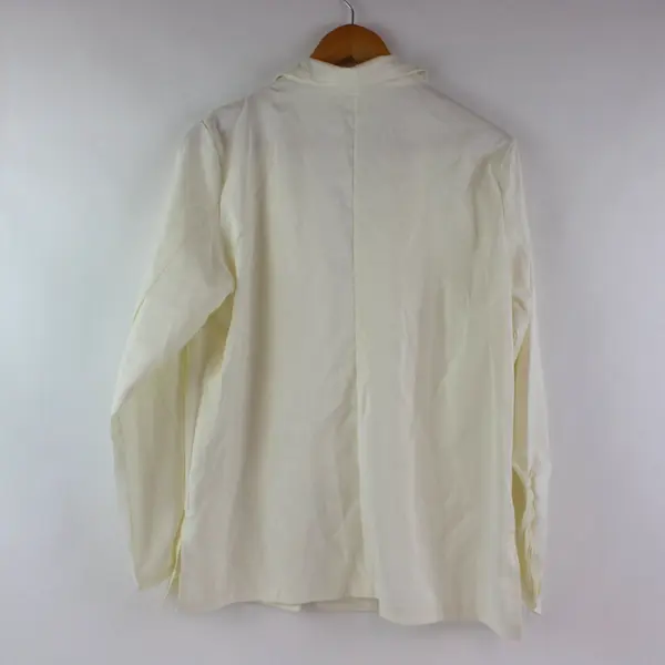 Women's Off-White One-Button Jacket Size L Long Sleeve Scrunched Cuffs