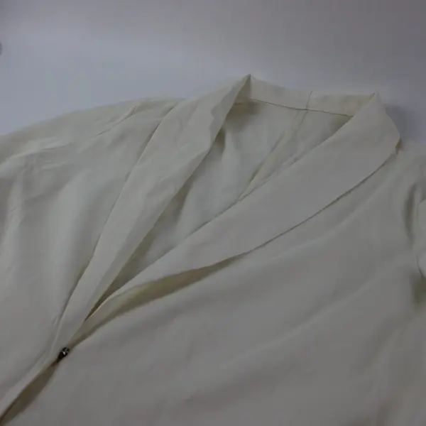 Women's Off-White One-Button Jacket Size L Long Sleeve Scrunched Cuffs
