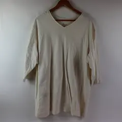 D&Co. Essentials Women's 1X Off White V-Neck Half Sleeve Top