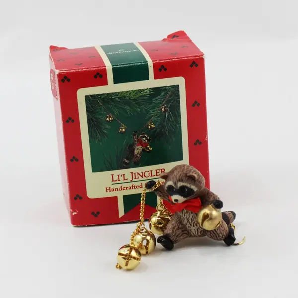 1986 Hallmark Keepsake Li'l Jingler Raccoon Christmas Ornament