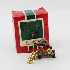 1986 Hallmark Keepsake Li'l Jingler Raccoon Christmas Ornament