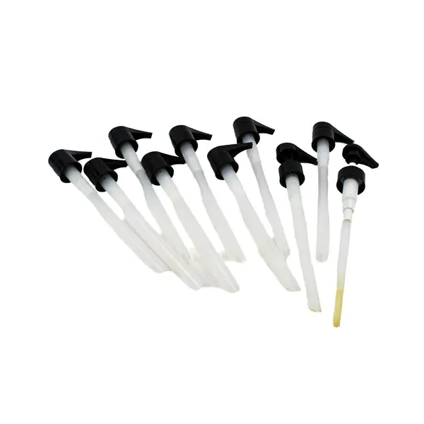 Lot of 10 Shampoo Lotion Pump Dispenser Tops Long Dip Tubes