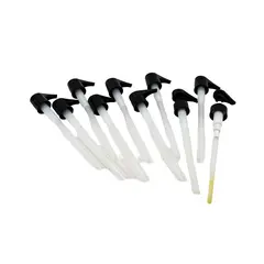 Lot of 10 Shampoo Lotion Pump Dispenser Tops Long Dip Tubes