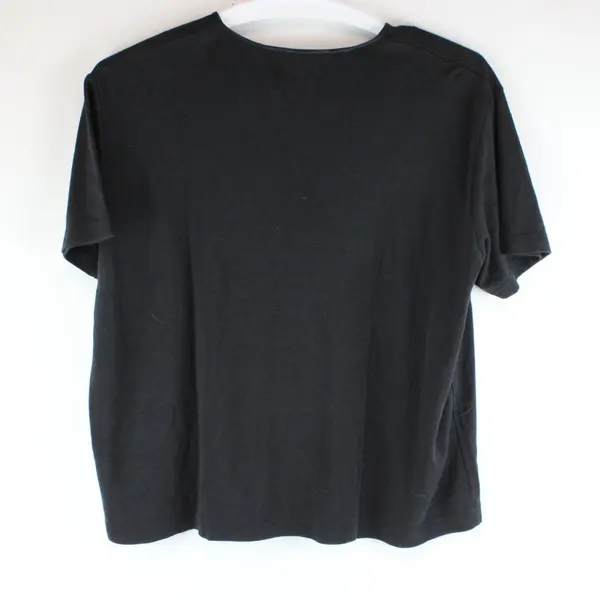 Stitches In Time Women's Black Ribbed Short Sleeve Shirt 3X
