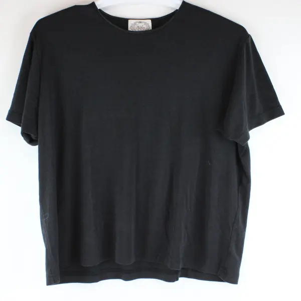 Stitches In Time Women's Black Ribbed Short Sleeve Shirt 3X