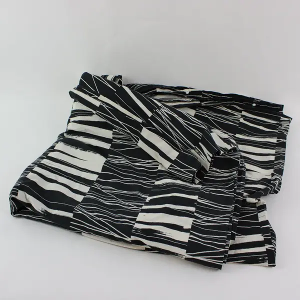 Black Beige Abstract Striped Queen Duvet Cover & Pillow Sham 80x88in