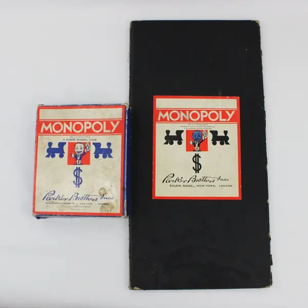 1935 Parker Brothers Monopoly Board Game Vintage Wood Houses Hotels
