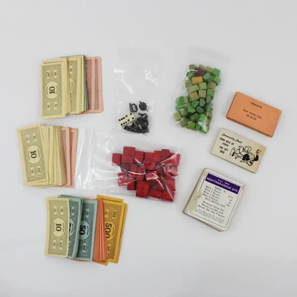 1935 Parker Brothers Monopoly Board Game Vintage Wood Houses Hotels