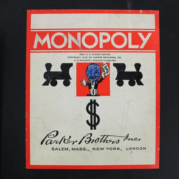 1935 Parker Brothers Monopoly Board Game Vintage Wood Houses Hotels