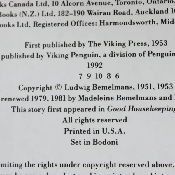Lot of 4 Madeline Hardcover Books Ludwig Bemelmans Viking 1992