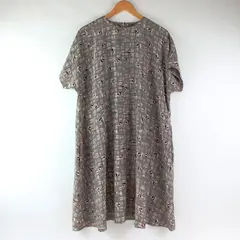 Women's XL Mauve Geometric Crosshatch Handmade Midi Shift Dress