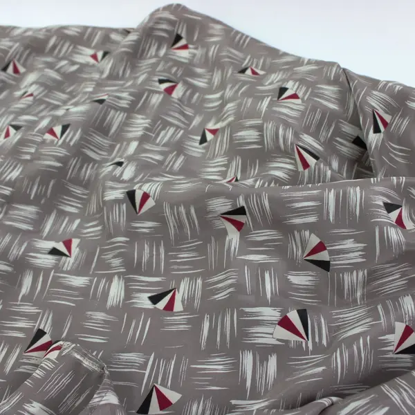 Women's XL Mauve Geometric Crosshatch Handmade Midi Shift Dress