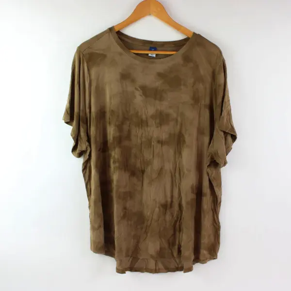 Old Navy Women's 2X Brown Tie-Dye Luxe Short Sleeve T-Shirt