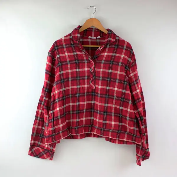 Great Northwest Women's XXL Red Plaid Long Sleeve Top