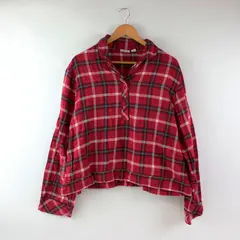 Great Northwest Women's XXL Red Plaid Long Sleeve Top