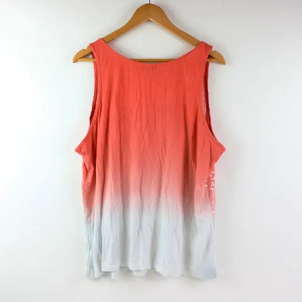 Old Navy Women's XXL Coral Orange White Ombre Sequin Tank Top