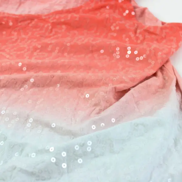 Old Navy Women's XXL Coral Orange White Ombre Sequin Tank Top