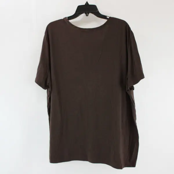 Willowbay Women's V-Neck T-Shirt Dark Brown 3X 24W/26W