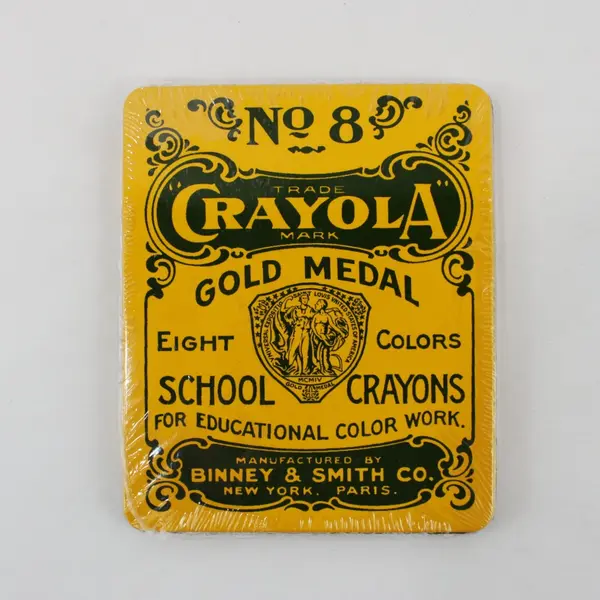 Crayola Gold Medal No. 8 Eight-Color School Crayons Tin Box New